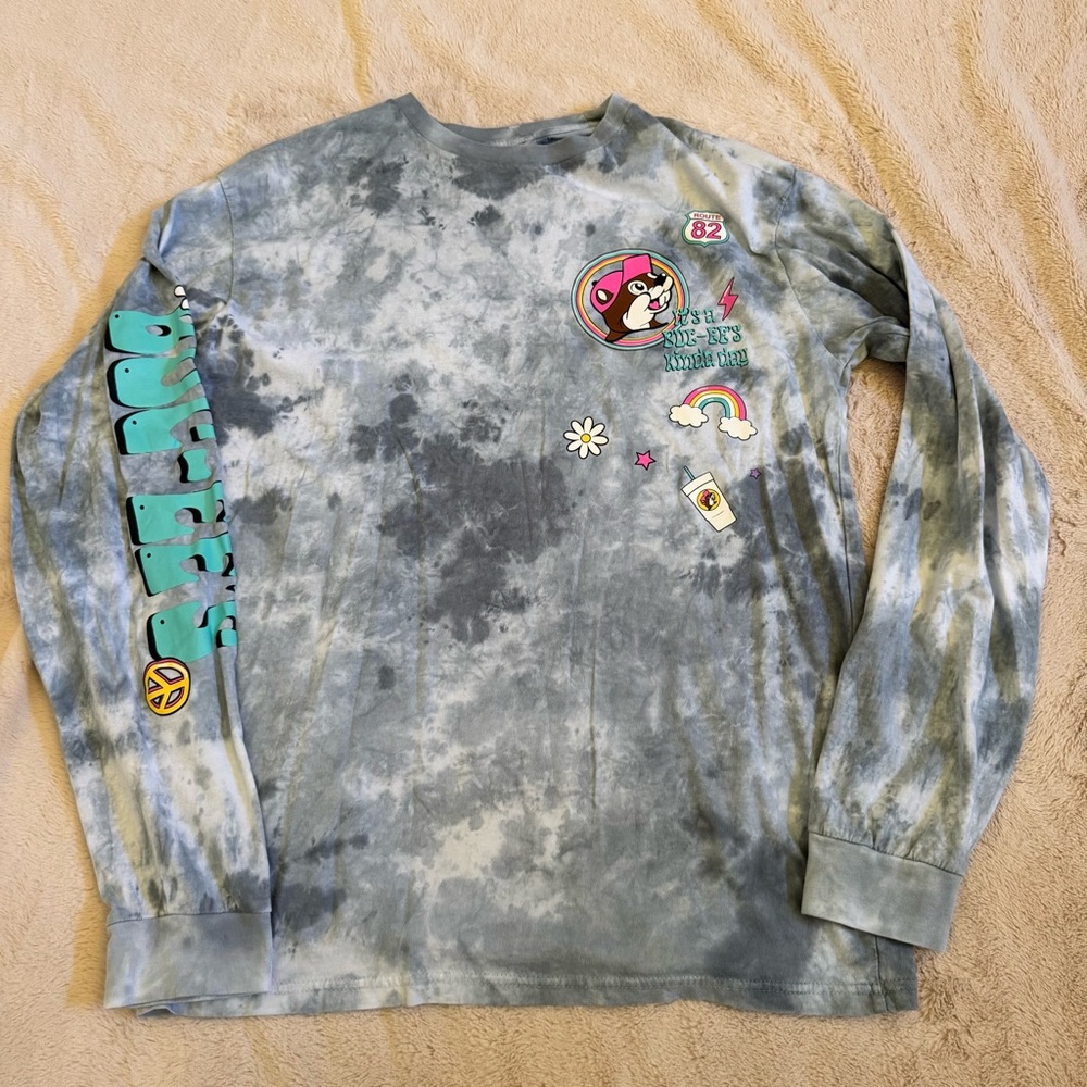Buc-ees Long Sleeve Tie Dye T shirt L